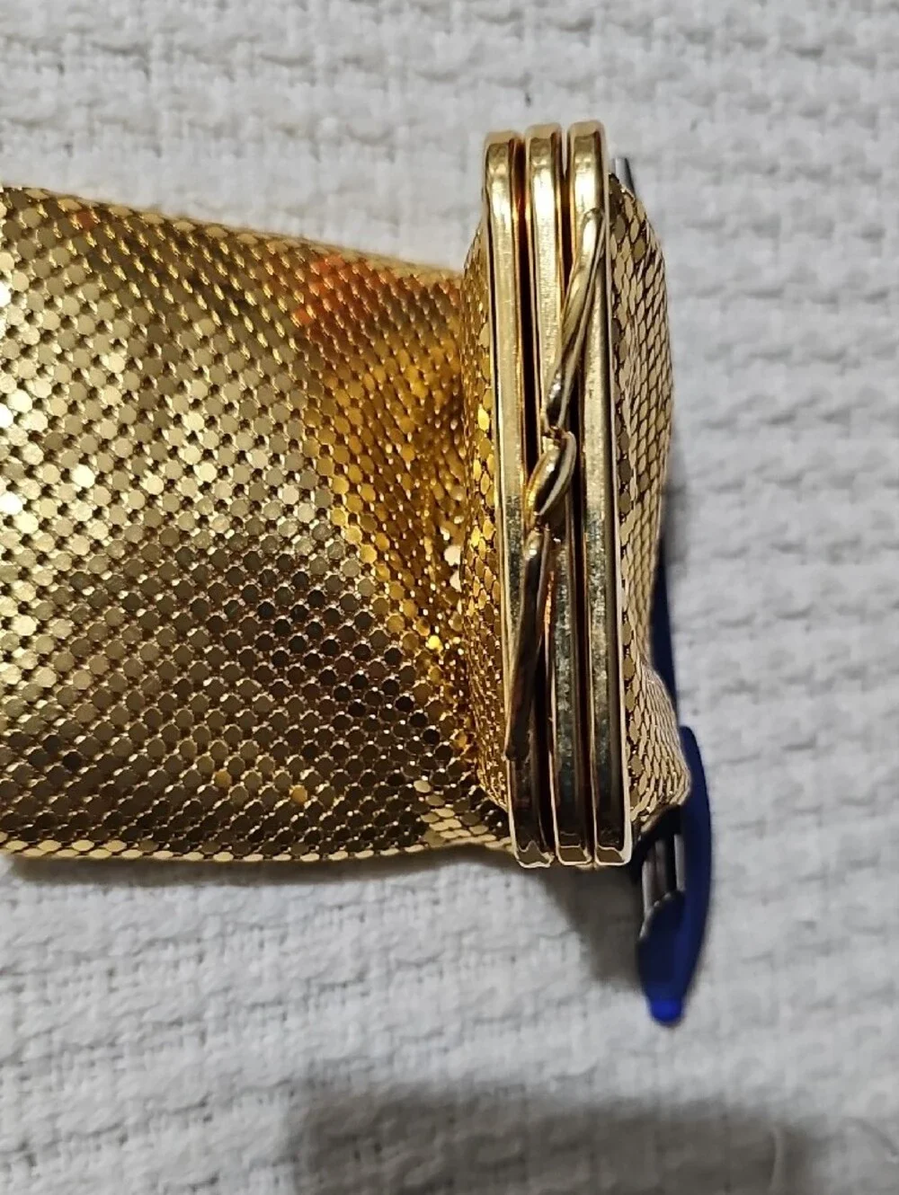 Joan Rivers Gold Mesh Coin Purse with Satin Interior